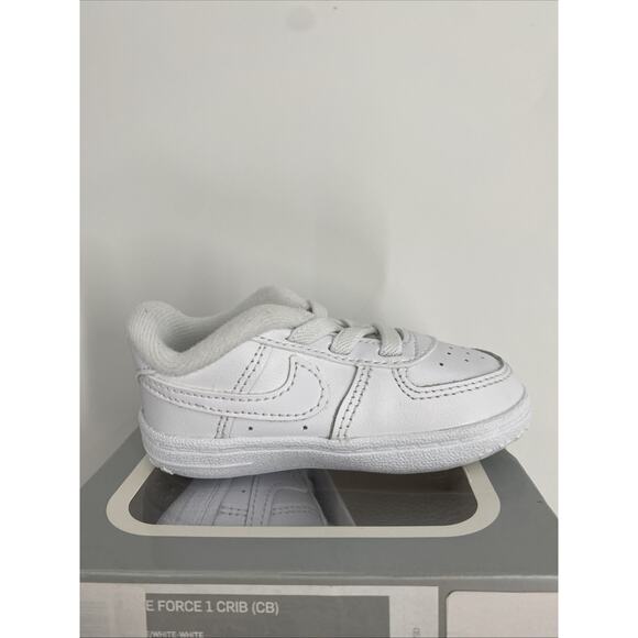 Nike Force 1 Crib Booties Shoes Size 4C Baby Infant Triple White CK2201 100 New - Picture 2 of 4